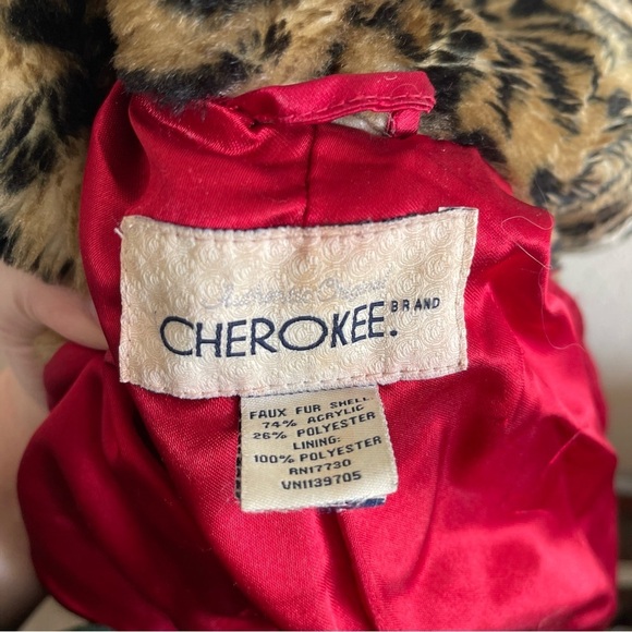Y2K Cherokee Faux Fur Leopard Mobwife Jacket Retro Womens Size Medium - Picture 8 of 9
